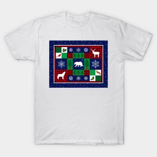 Christmas Wilderness Winter Quilt T-Shirt